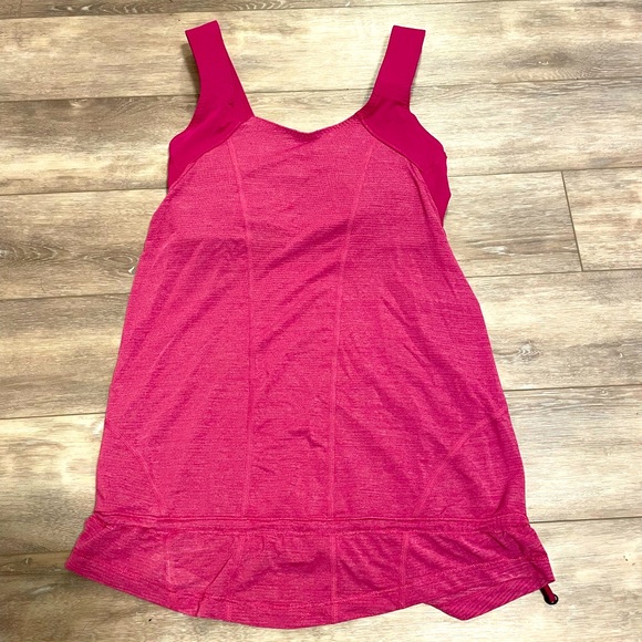 Lululemon Run For Your Life Tank Layered Built in Bra Dew Berry Heathered Sz 4 - Picture 5 of 9